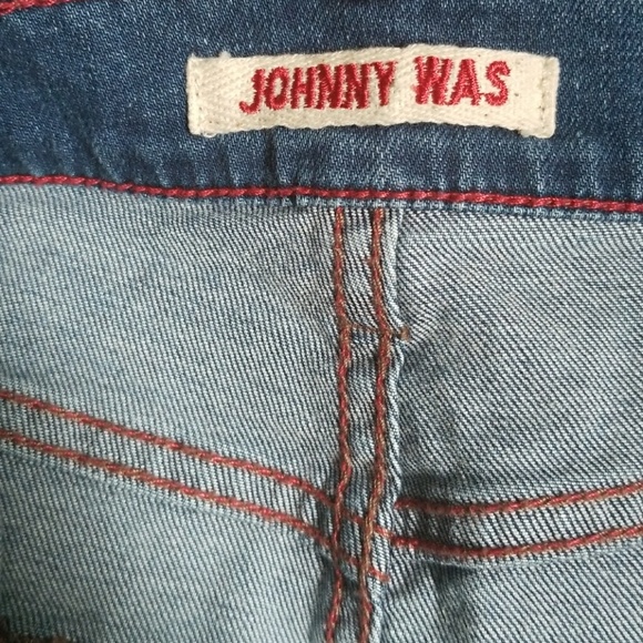 🧡🧡Johnny was INDIGO EMBROIDERED SKIRT - Picture 5 of 7